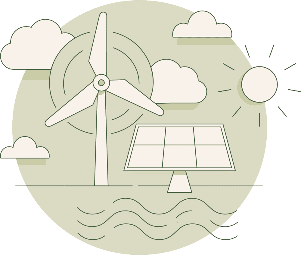 Windmill and solar panel