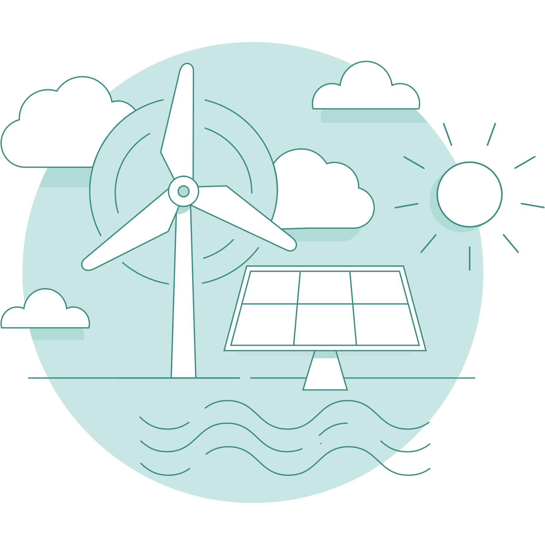 Windmill and solar panel