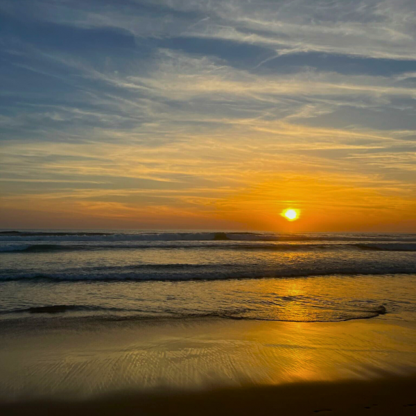 Sunset at Caparica beach